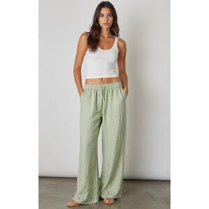 Halara Pants XL Tall Sage Green Wide Leg Elastic Waist Casual NWT